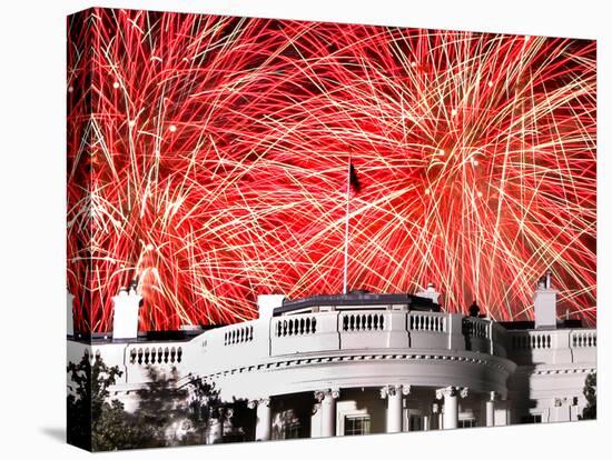 Fireworks Explode Over the White House-null-Premier Image Canvas