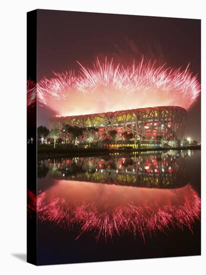 Fireworks Explods over National Stadium During the Opening Ceremony of Beijing 2008 Olympics-null-Premier Image Canvas