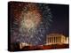 Fireworks Illuminate the Ancient Parthenon on Top of Acropolis Hill-null-Premier Image Canvas