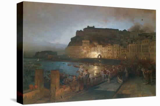 Fireworks in Naples, 1875-Oswald Achenbach-Premier Image Canvas