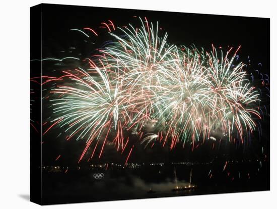 Fireworks Light Up the Night Sky after the Opening Ceremony for the Vancouver 2010 Olympics-null-Premier Image Canvas