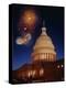 Fireworks over U.S. Capitol-Bill Ross-Premier Image Canvas