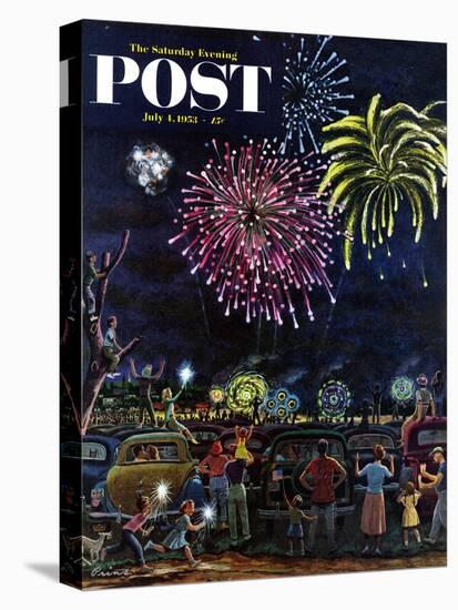 "Fireworks" Saturday Evening Post Cover, July 4, 1953-Ben Kimberly Prins-Premier Image Canvas