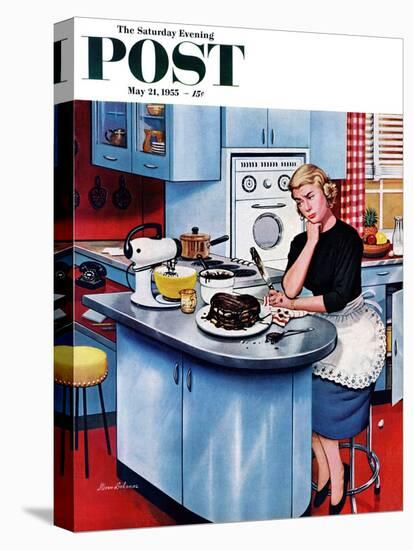 "First Cake" Saturday Evening Post Cover, May 21, 1955-Stevan Dohanos-Premier Image Canvas