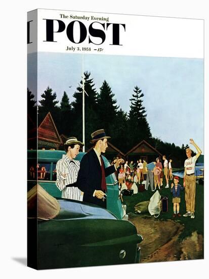 "First Day at Camp" Saturday Evening Post Cover, July 3, 1954-George Hughes-Premier Image Canvas