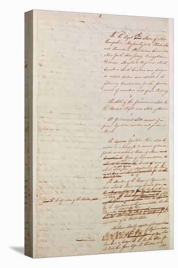 First Draft of the Constitution of the United States, 1787-American School-Premier Image Canvas
