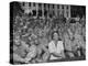 First Lady Eleanor Roosevelt, Singing with a Large Group of US Soldiers-null-Premier Image Canvas