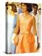 First Lady Jackie Kennedy, Walking Through Crowd in Udaipur During a Visit to India-Art Rickerby-Premier Image Canvas