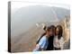 First Lady Michelle Obama and Daughters Sasha and Malia on the Great Wall of China-null-Stretched Canvas
