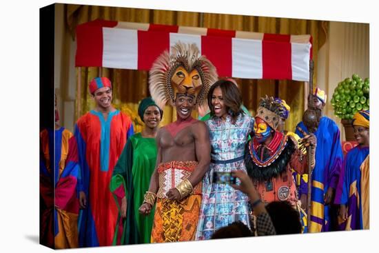 First Lady Michelle Obama Joins the Cast of Disney's the Lion King East Room of the White House-null-Stretched Canvas