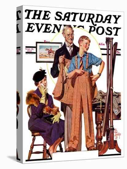 "First Long Suit," Saturday Evening Post Cover, September 18, 1937-Joseph Christian Leyendecker-Premier Image Canvas