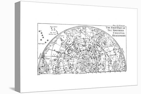 First Part of the Star Chart of the Northern Celestial Hemisphere Showing Constellations, 1747-null-Premier Image Canvas