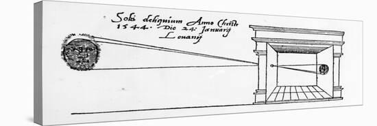 First Published Illustration of a Camera Obscura Observing a Solar Eclipse in January 1544-null-Premier Image Canvas