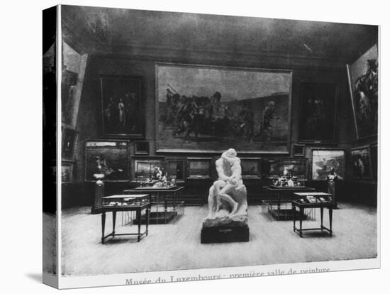 First Room of Paintings with the Kiss by Auguste Rodin, Musee Du Luxembourg, Paris, C.1910-French Photographer-Premier Image Canvas