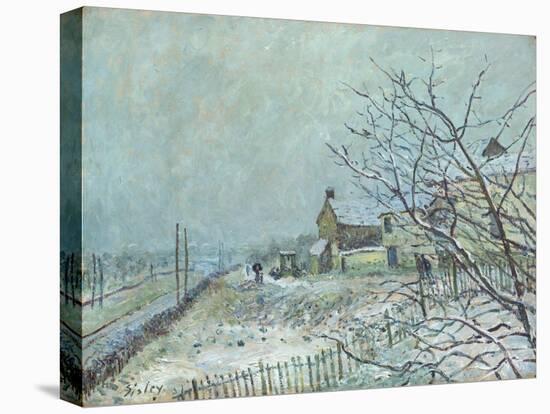 First Snow at Veneux-Nadon, 1878 (Oil on Canvas)-Alfred Sisley-Premier Image Canvas