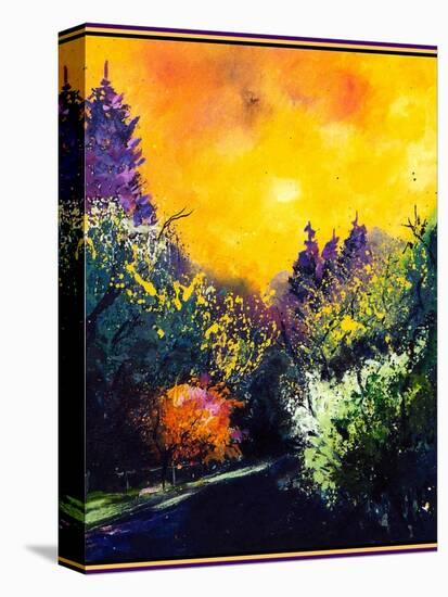 Firtrees and sun-Pol Ledent-Stretched Canvas