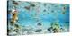 Fish and sharks in Bora Bora lagoon-Pangea Images-Stretched Canvas
