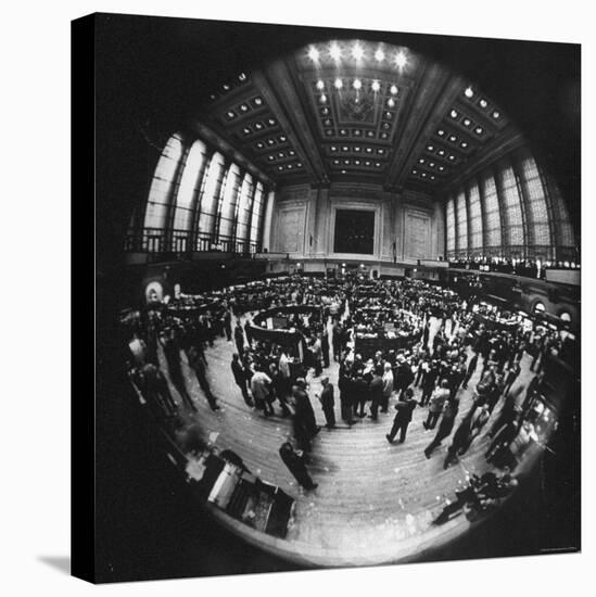 Fish Eye View of the Action on the Floor of the New York Stock Exchange-Ralph Morse-Premier Image Canvas