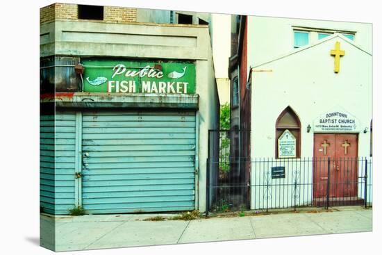 Fish Market and Baptist Church in Harlem, New York City-Sabine Jacobs-Premier Image Canvas