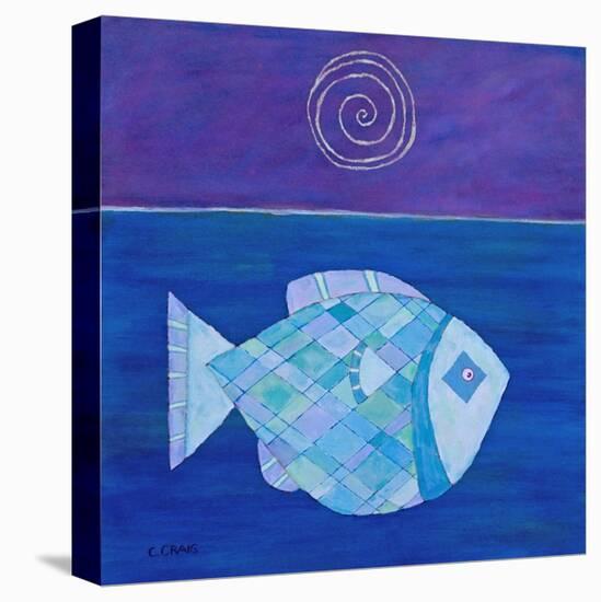 Fish With Spiral Moon-Casey Craig-Stretched Canvas