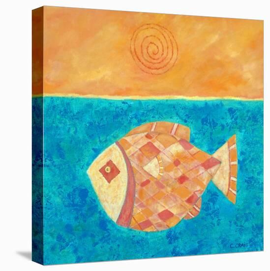 Fish With Spiral Sun-Casey Craig-Stretched Canvas