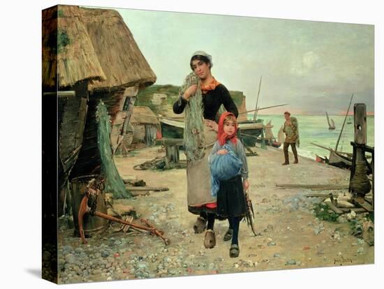 Fisherfolk Returning with Their Nets, 1882-Carl Frederic Aagaard-Premier Image Canvas