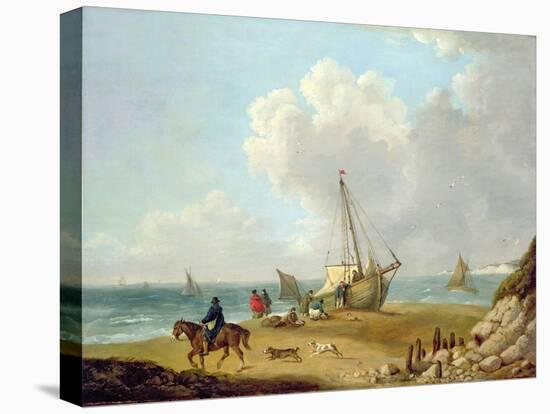 Fisherfolk Unloading their Catch in Freshwater Bay, Isle of Wight-George Morland-Premier Image Canvas