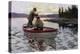 Fisherman Fighting to Land a Muskie on a northern Lake, 1900s-null-Premier Image Canvas