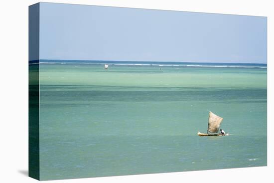 Fisherman Fishing from a Pirogue, a Traditional Madagascar Sailing Boat, Ifaty, Madagascar, Africa-Matthew Williams-Ellis-Premier Image Canvas