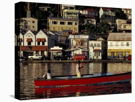 Fisherman in Harbor, St. George, Grenada, Caribbean-Greg Johnston-Premier Image Canvas