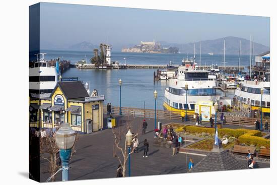 Fisherman's Warf with Alcatraz in the Background-Miles-Premier Image Canvas