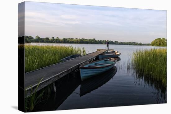 Fisherman, Upper Lough Erne, Co. Fermanagh, Ulster, Northern Ireland, United Kingdom, Europe-Carsten Krieger-Premier Image Canvas