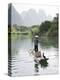 Fisherman with Cormorants, Yangshuo, Li River, Guangxi Province, China-Angelo Cavalli-Premier Image Canvas