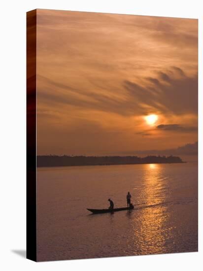 Fishermen at Sunset on the Amazon River, Brazil, South America-Nico Tondini-Premier Image Canvas
