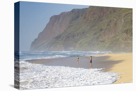 Fishermen Enjoy the Beach, Polihale State Beach Park, Kauai, Hawaii-Micah Wright-Premier Image Canvas