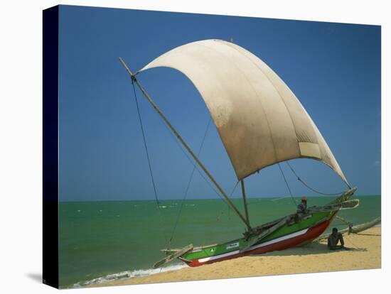 Fishermen in the Shade of a Sail on a Fishing Boat on the Beach at Negombo, Sri Lanka-Richardson Rolf-Premier Image Canvas