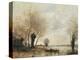 Fishermen Moored at a Bank-Jean-Baptiste-Camille Corot-Premier Image Canvas