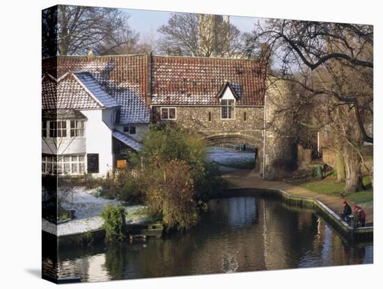 Fishermen on a Frosty Morning, Pull Ferry, Norwich, Norfolk, England, United Kingdom, Europe-Charcrit Boonsom-Premier Image Canvas