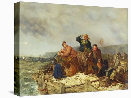 Fishermen on a Quay During a Storm-Henry Parker-Premier Image Canvas