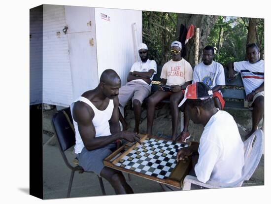 Fishermen Playing Checkers, Charlotteville, Tobago, West Indies, Caribbean, Central America-Yadid Levy-Premier Image Canvas