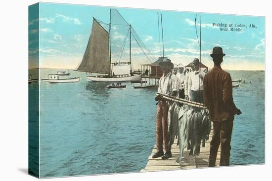 Fishing at Coden, Mobile, Alabama-null-Stretched Canvas