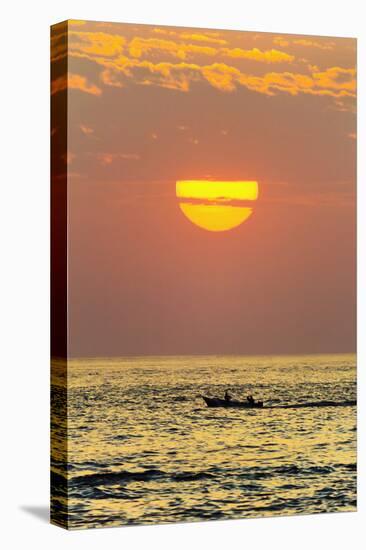 Fishing Boat and Sunset Off Playa Guiones Surf Beach-Rob Francis-Premier Image Canvas