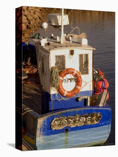 Fishing Boat in Port at Coastal Resort of Trebeurden, Cotes d'Armor, France-David Hughes-Premier Image Canvas