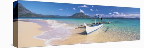 Fishing Boat Moored on the Beach, Palawan, Philippines-null-Premier Image Canvas