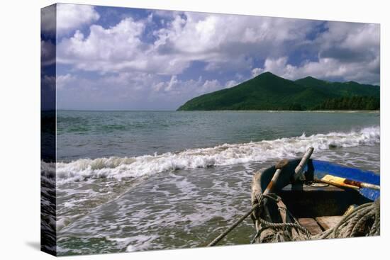 Fishing Boat on Maunabo Beach, Puerto Rico-George Oze-Premier Image Canvas