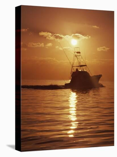 Fishing Boat with Sunset Sky-null-Premier Image Canvas