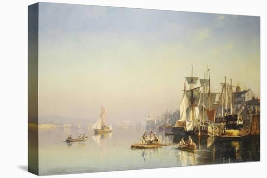 Fishing Boats and Barges on the Thames at Greenwich-Carl Neumann-Premier Image Canvas