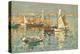 Fishing Boats by the Harbour Wall, St Ives-Arthur Hayward-Stretched Canvas