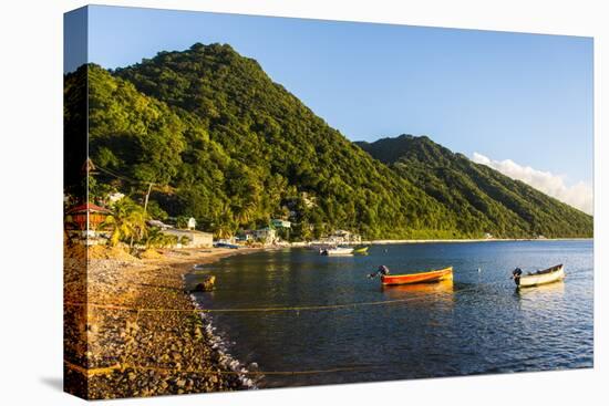 Fishing Boats in the Bay of Soufriere, Dominica, West Indies, Caribbean, Central America-Michael Runkel-Premier Image Canvas