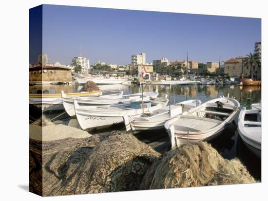 Fishing Boats in the Fishing Harbour, Tyre (Sour), the South, Lebanon, Middle East-Gavin Hellier-Premier Image Canvas